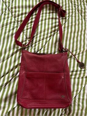 The Sak Red Pebbled Leather Crossbody Bag